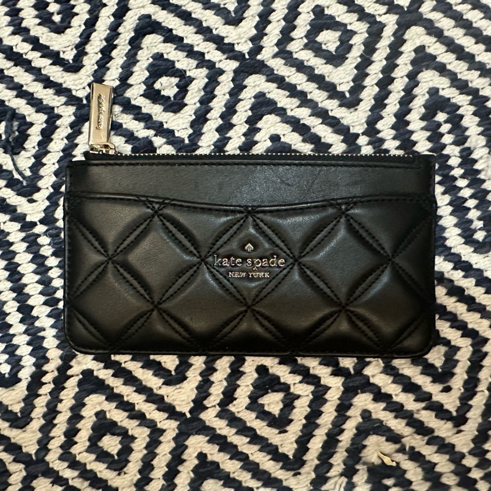Kate Spade New-York  Natalia Large Slim Card Holder Black and Gold